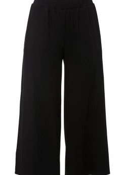 bonprix Bekleidung·Kleider|Hosen^Jersey-Hose aus Rippe mit Bequembund schwarz