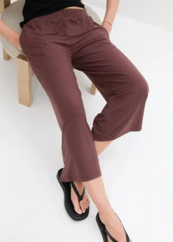 bonprix Hosen|Bekleidung·Kleider^Jersey-Hose aus Rippe mit Bequembund terrabraun