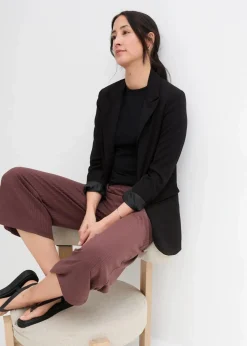 bonprix Hosen|Bekleidung·Kleider^Jersey-Hose aus Rippe mit Bequembund terrabraun