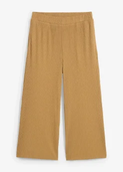 bonprix Hosen|Bekleidung·Kleider^Jersey-Hose aus Rippe mit Bequembund khakibraun