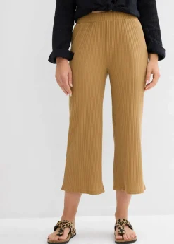 bonprix Hosen|Bekleidung·Kleider^Jersey-Hose aus Rippe mit Bequembund khakibraun