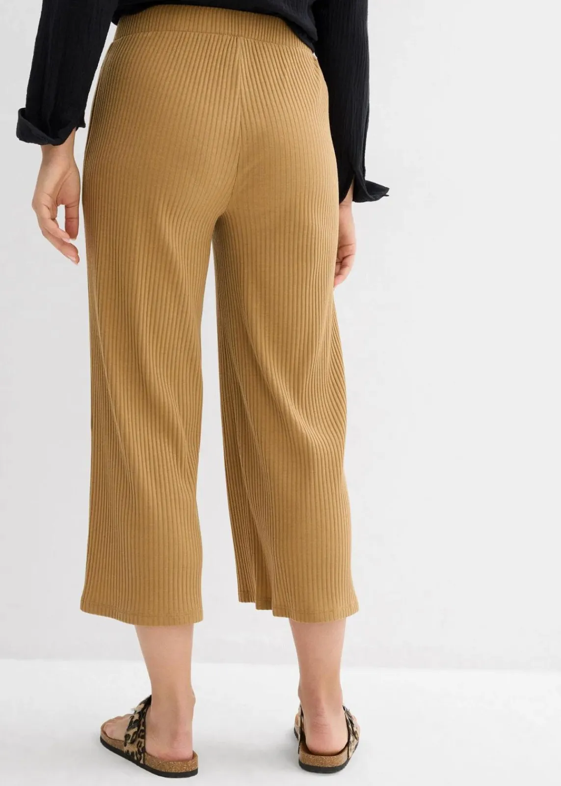 bonprix Hosen|Bekleidung·Kleider^Jersey-Hose aus Rippe mit Bequembund khakibraun
