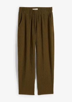 bonprix Hosen|Bekleidung·Kleider^Jersey-Hose aus Strukturmaterial erdoliv
