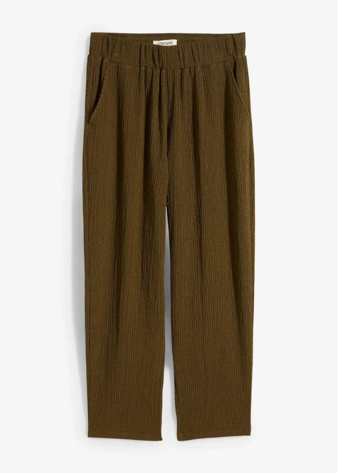 bonprix Hosen|Bekleidung·Kleider^Jersey-Hose aus Strukturmaterial erdoliv