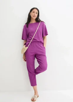 bonprix Hosen|Bekleidung·Kleider^Jersey-Hose aus Strukturmaterial pfingstrose