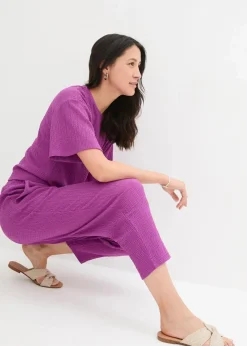 bonprix Hosen|Bekleidung·Kleider^Jersey-Hose aus Strukturmaterial pfingstrose