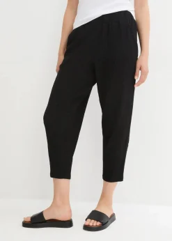 bonprix Bekleidung·Kleider|Hosen^Jersey-Hose aus Strukturmaterial schwarz