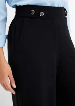 bonprix Hosen|Bekleidung·Kleider^Jersey-Hose mit dekorativem Riegel schwarz