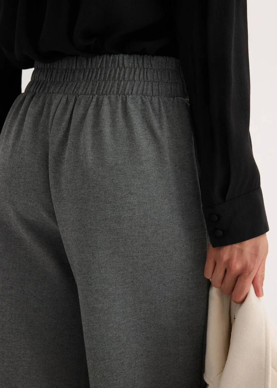 bonprix Bekleidung·Kleider|Hosen^Jersey-Hose mit dekorativem Riegel grau meliert meliert