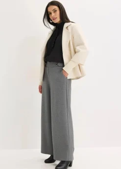 bonprix Bekleidung·Kleider|Hosen^Jersey-Hose mit dekorativem Riegel grau meliert meliert