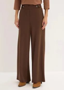 bonprix Hosen|Bekleidung·Kleider^Jersey-Hose mit dekorativem Riegel braun