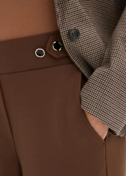 bonprix Hosen|Bekleidung·Kleider^Jersey-Hose mit dekorativem Riegel braun