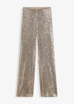 bonprix Bekleidung·Kleider|Hosen^Jersey-Hose mit Pailletten hellgold