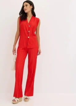 bonprix Hosen|Bekleidung·Kleider^Jersey-Hose mit Plissee erdbeere