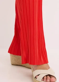 bonprix Hosen|Bekleidung·Kleider^Jersey-Hose mit Plissee erdbeere