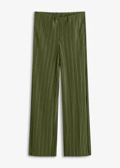 bonprix Bekleidung·Kleider|Hosen^Jersey-Hose mit Plissee dunkelkhaki