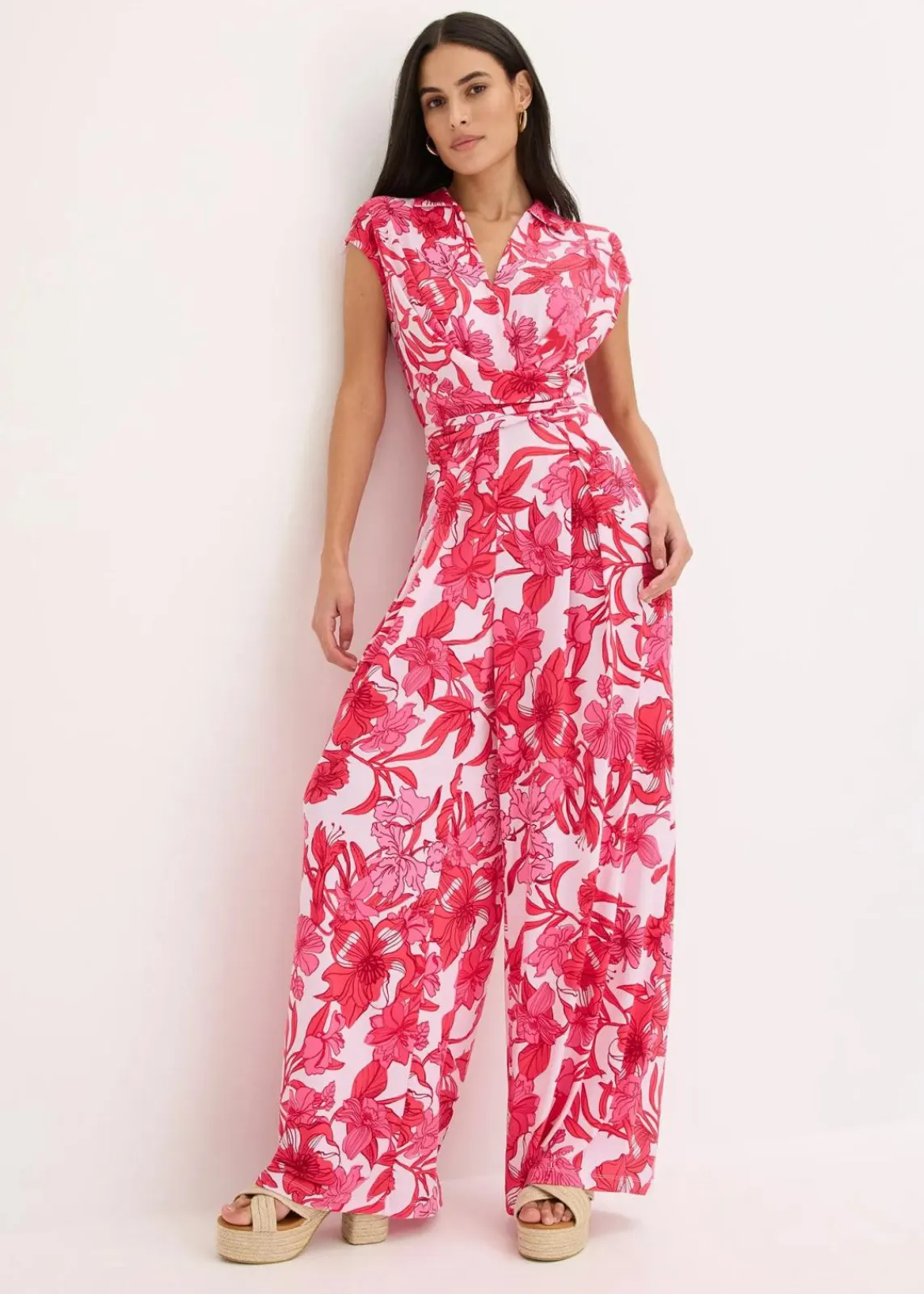 bonprix Bekleidung·Homewear|Jumpsuits^Jersey-Jumpsuit pink floral