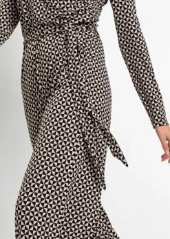 bonprix Bekleidung·Homewear|Jumpsuits^Jersey-Jumpsuit schwarz/sand graphisch bedruckt