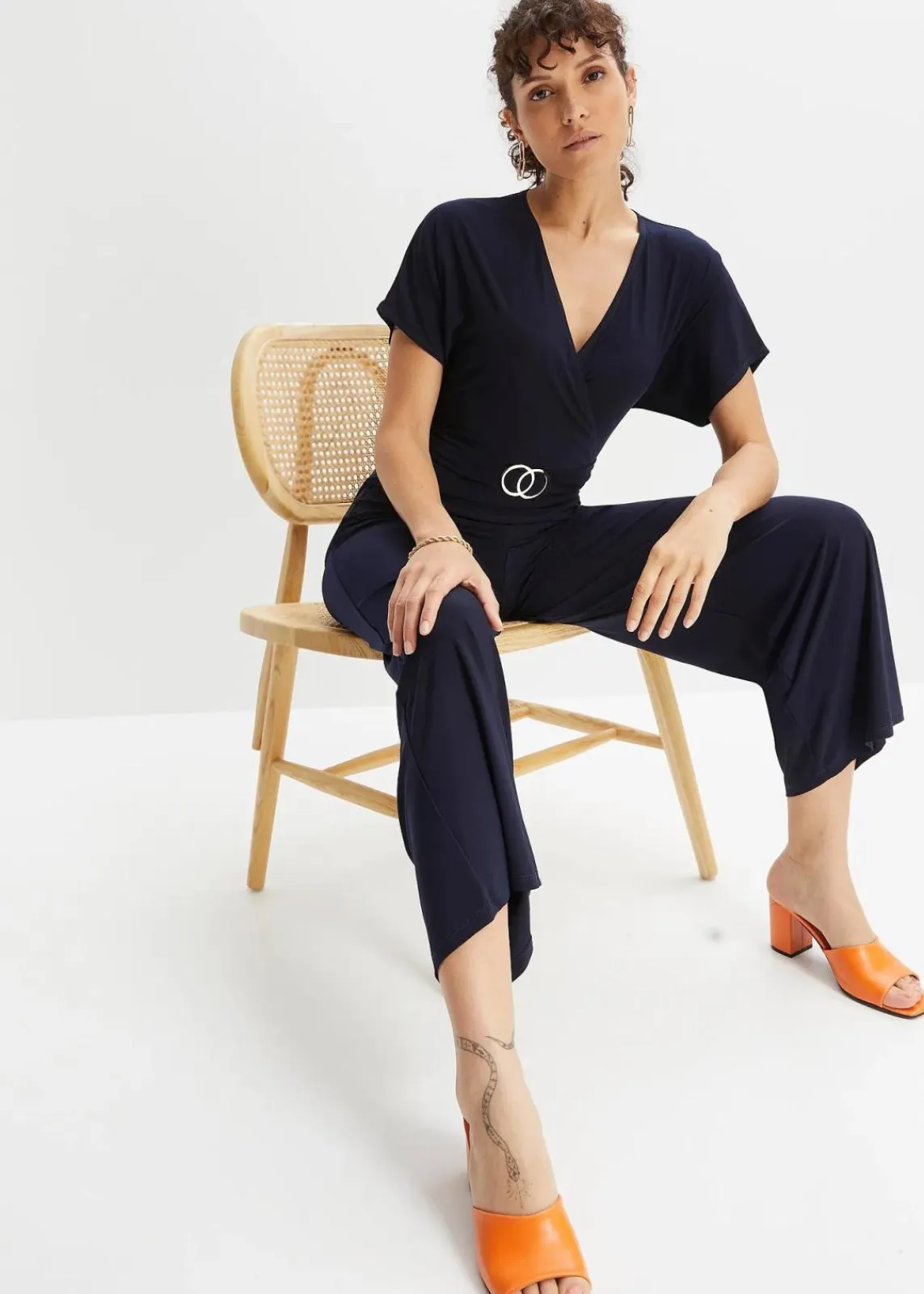 bonprix Bekleidung·Homewear|Jumpsuits^Jersey-Jumpsuit dunkelblau