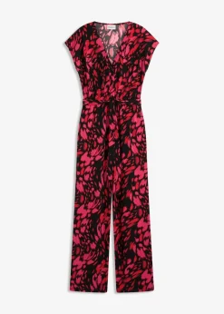 bonprix Bekleidung·Homewear|Jumpsuits^Jersey-Jumpsuit schwarz/rot bedruckt
