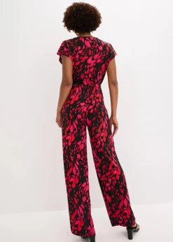 bonprix Bekleidung·Homewear|Jumpsuits^Jersey-Jumpsuit schwarz/rot bedruckt