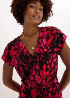 bonprix Bekleidung·Homewear|Jumpsuits^Jersey-Jumpsuit schwarz/rot bedruckt