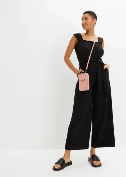 bonprix Bekleidung·Homewear|Jumpsuits^Jersey-Jumpsuit aus Baumwoll-Mix schwarz