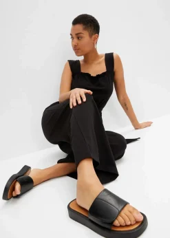 bonprix Bekleidung·Homewear|Jumpsuits^Jersey-Jumpsuit aus Baumwoll-Mix schwarz