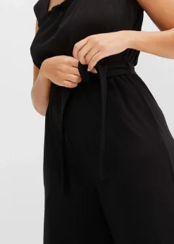 bonprix Bekleidung·Homewear|Jumpsuits^Jersey-Jumpsuit aus Baumwoll-Mix schwarz
