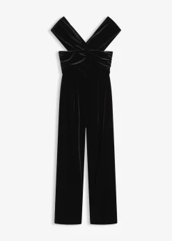 bonprix Jumpsuits^Jersey-Jumpsuit aus fließendem Samt schwarz