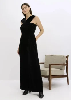 bonprix Jumpsuits^Jersey-Jumpsuit aus fließendem Samt schwarz