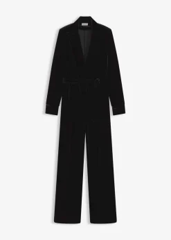 bonprix Bekleidung·Homewear|Jumpsuits^Jersey-Jumpsuit aus fließendem Samt schwarz