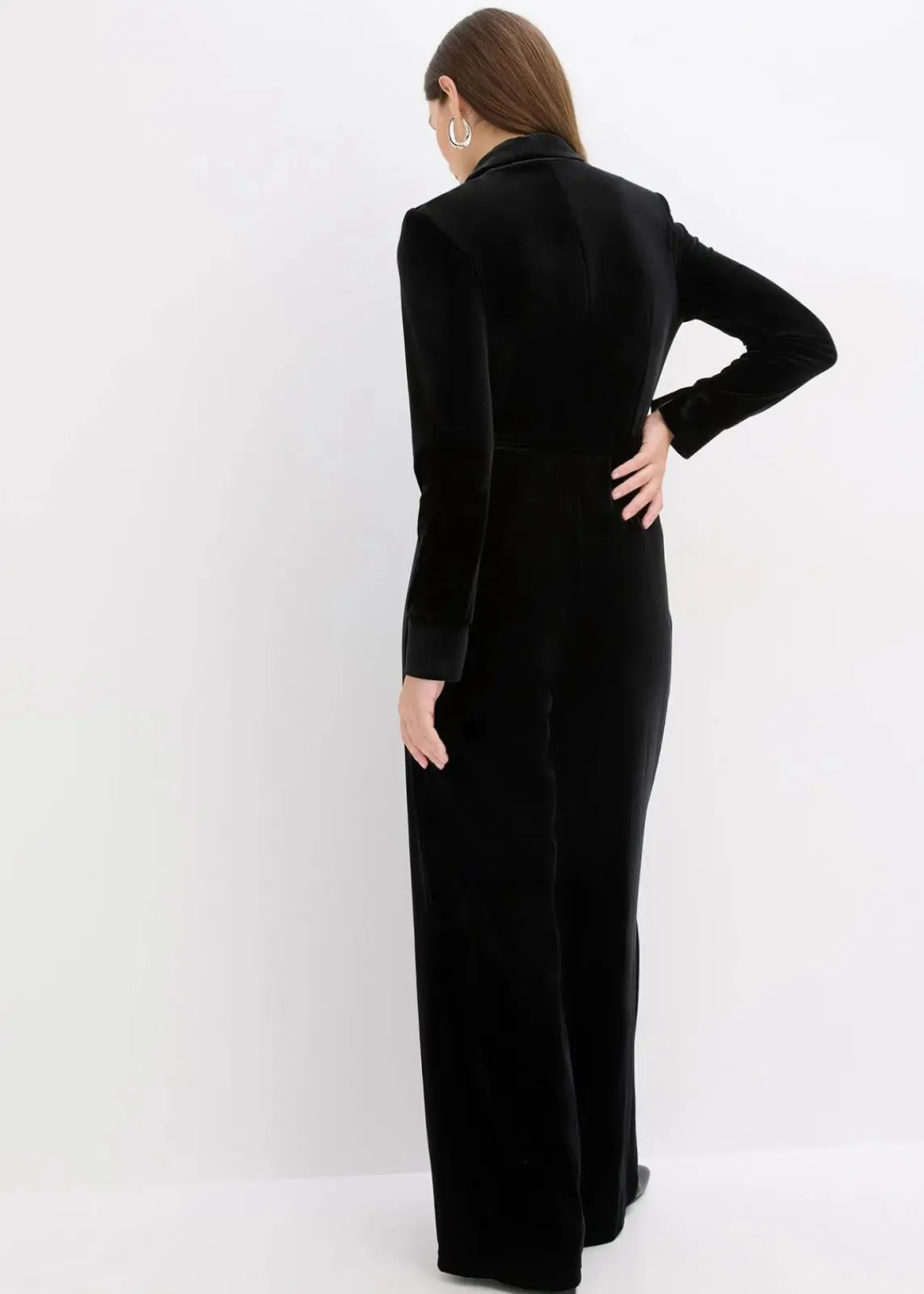 bonprix Bekleidung·Homewear|Jumpsuits^Jersey-Jumpsuit aus fließendem Samt schwarz