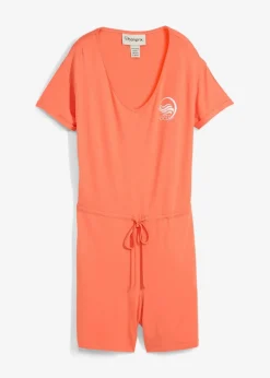 bonprix Bekleidung·Homewear|Jumpsuits^Jersey-Jumpsuit aus fließendem Viskose-Mix lachsorange