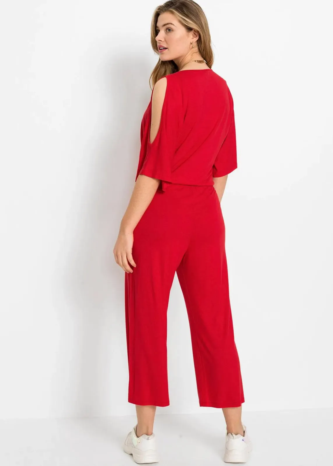bonprix Jumpsuits|Bekleidung·Homewear^Jersey-Jumpsuit aus fließender Viskose erdbeere