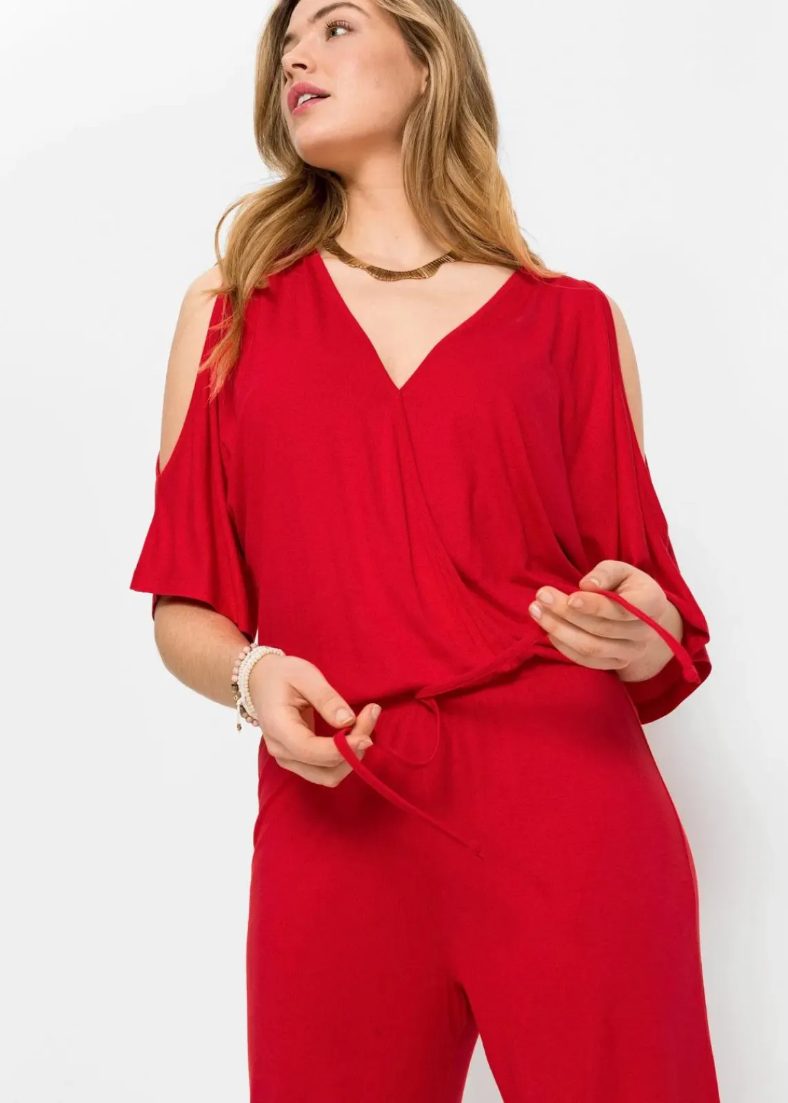 bonprix Jumpsuits|Bekleidung·Homewear^Jersey-Jumpsuit aus fließender Viskose erdbeere