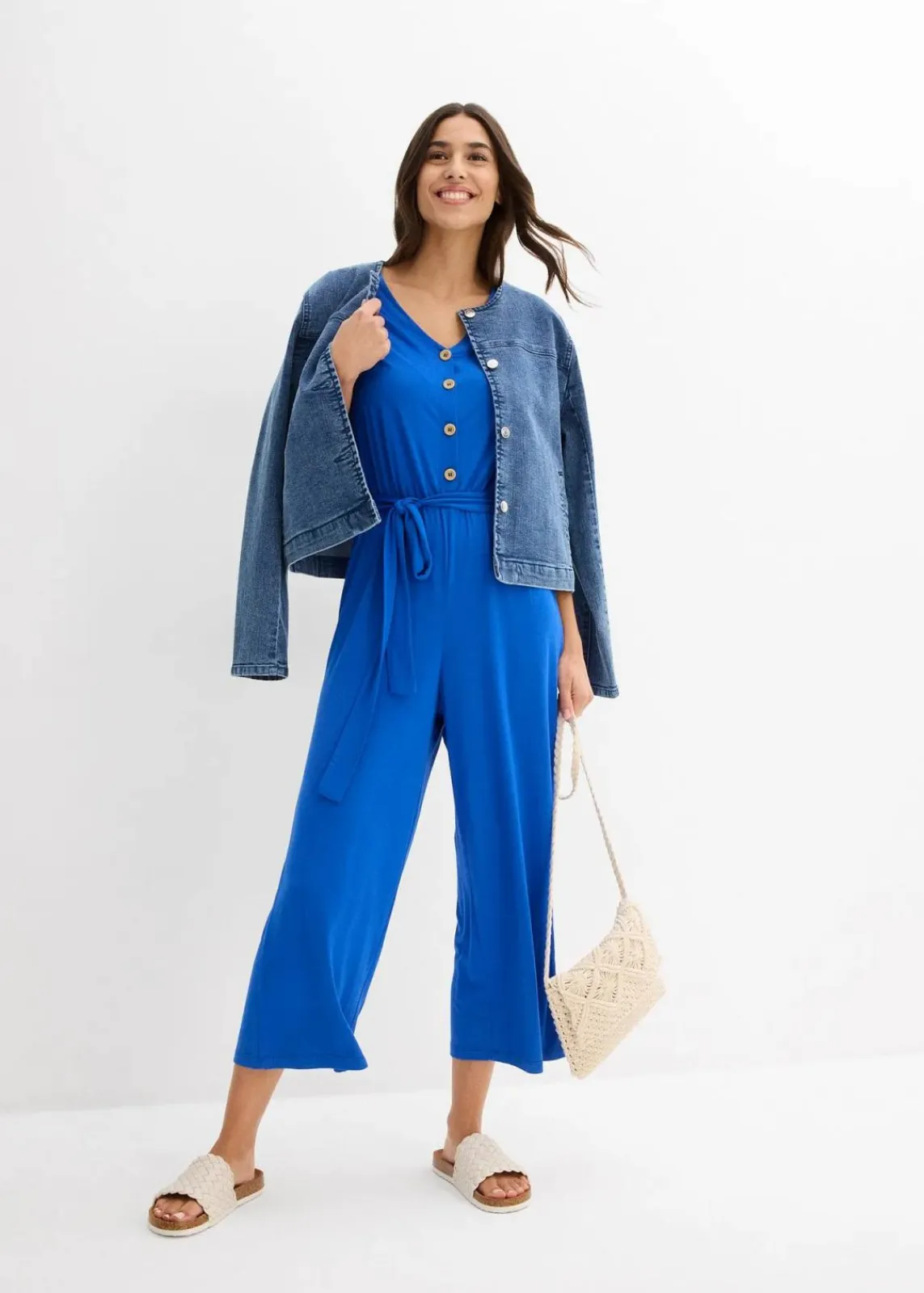 bonprix Jumpsuits|Bekleidung·Homewear^Jersey-Jumpsuit aus Viskose-Mix arktikblau