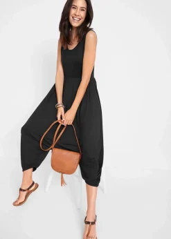 bonprix Bekleidung·Homewear|Jumpsuits^Jersey-Jumpsuit aus Viskose-Mix schwarz