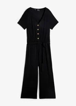 bonprix Bekleidung·Homewear|Jumpsuits^Jersey-Jumpsuit aus Viskose-Mix schwarz