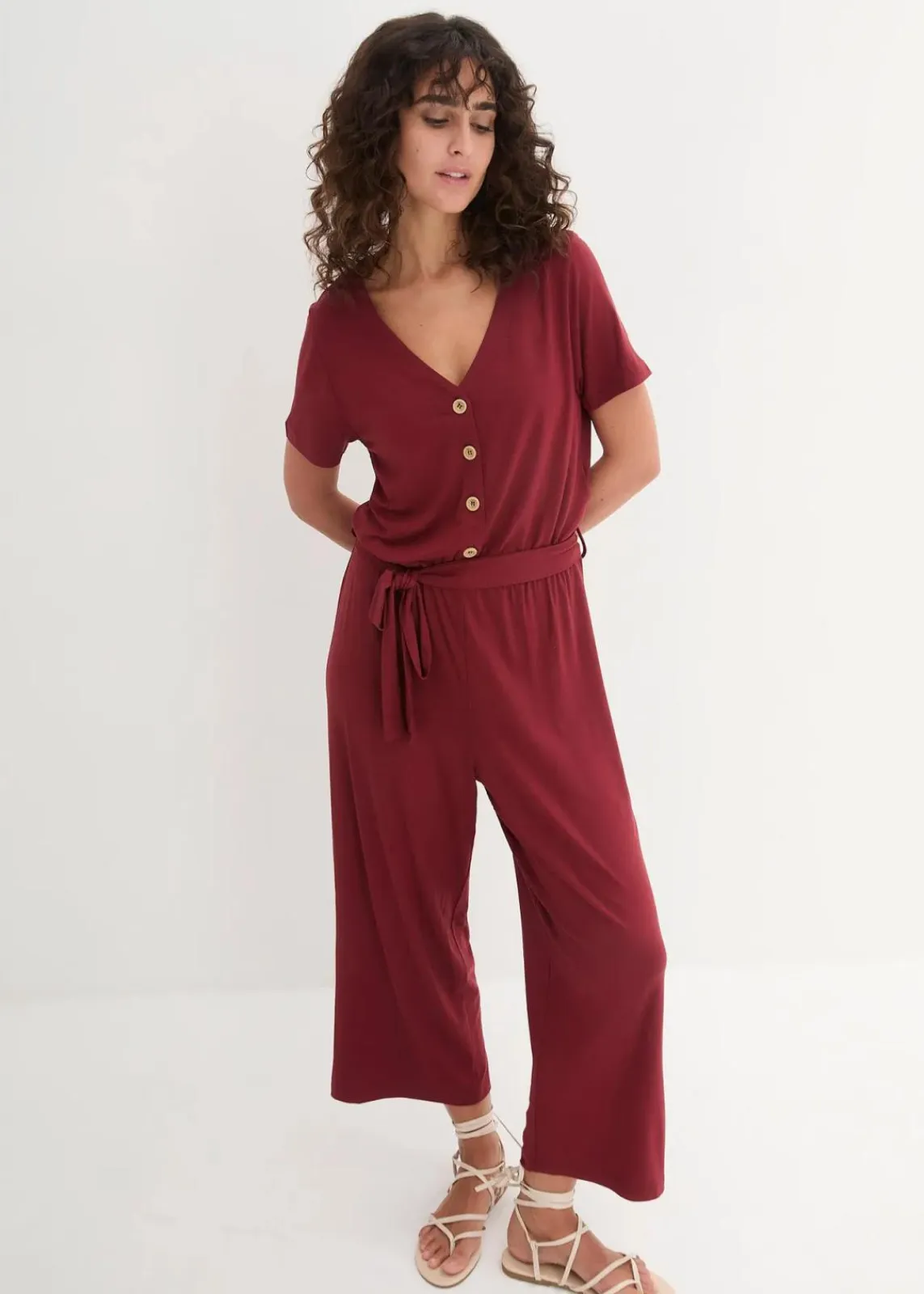 bonprix Jumpsuits|Bekleidung·Homewear^Jersey-Jumpsuit aus Viskose-Mix kastanienrot