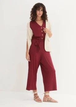 bonprix Jumpsuits|Bekleidung·Homewear^Jersey-Jumpsuit aus Viskose-Mix kastanienrot
