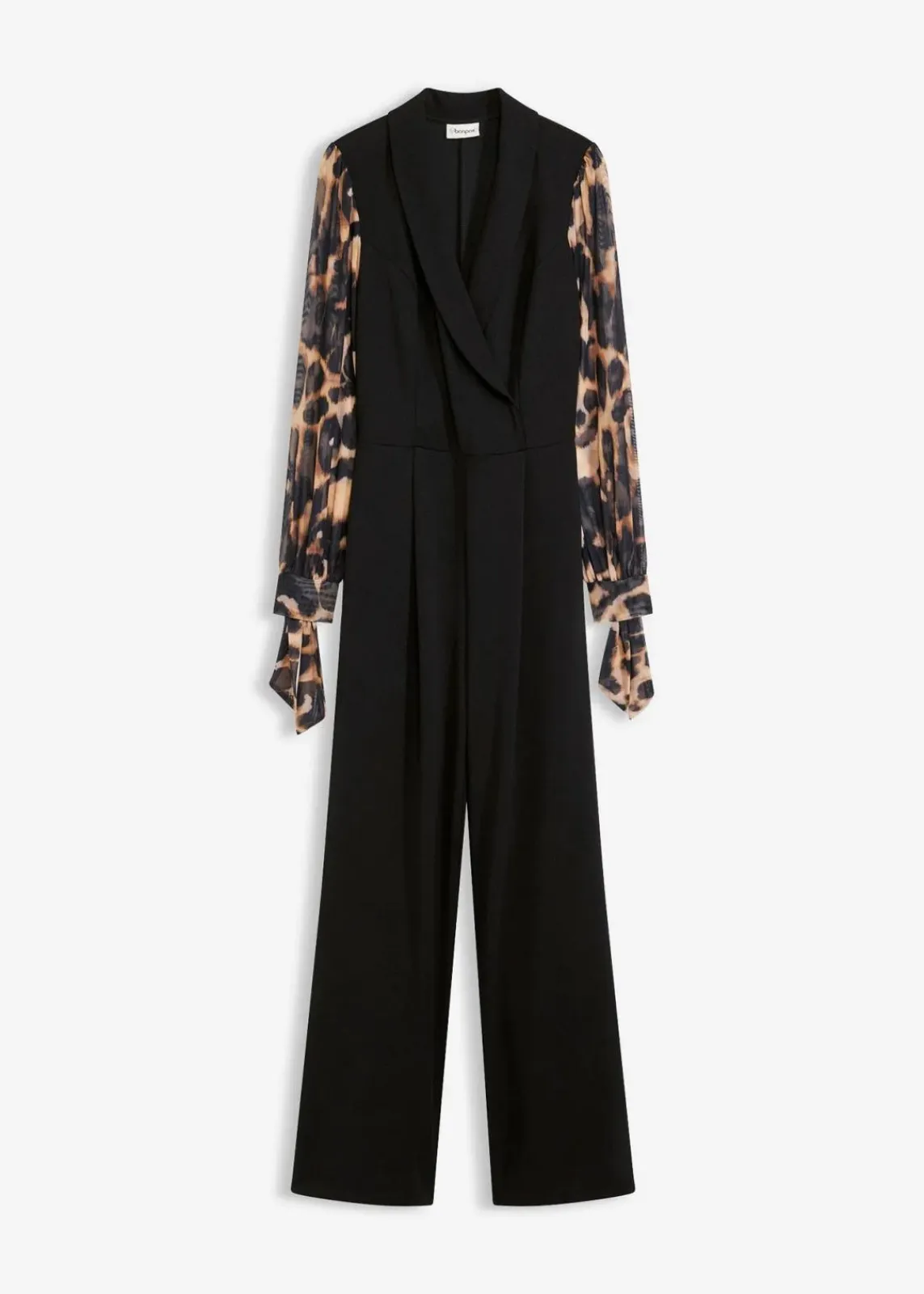 bonprix Jumpsuits^Jersey-Jumpsuit mit Mesh-Ärmeln schwarz