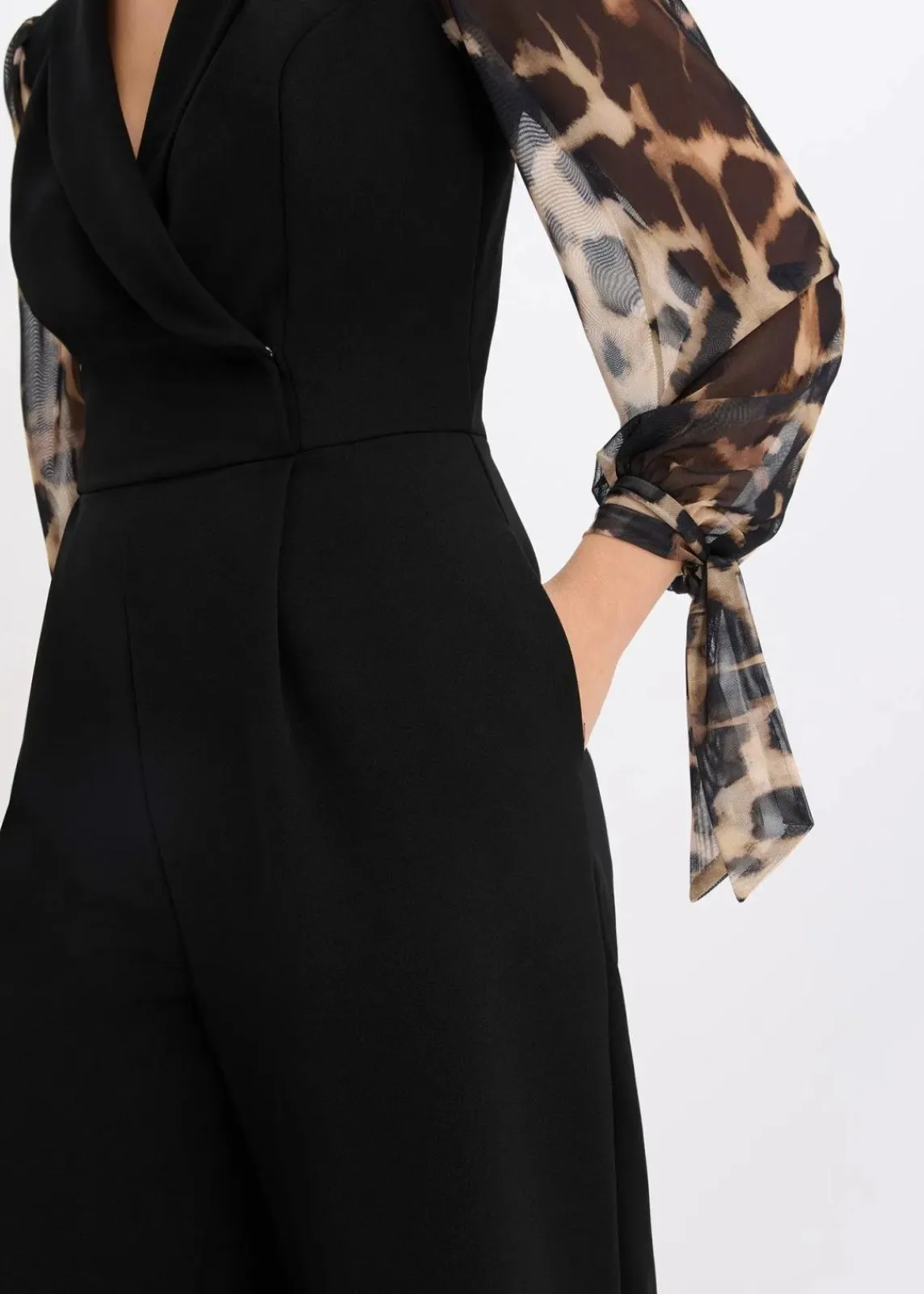 bonprix Jumpsuits^Jersey-Jumpsuit mit Mesh-Ärmeln schwarz