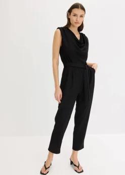 bonprix Bekleidung·Homewear|Jumpsuits^Jersey-Jumpsuit mit Schulterpolster schwarz