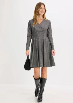 bonprix Kleider|Bekleidung·Pullover & Strickjacken^Jerseykleid silber