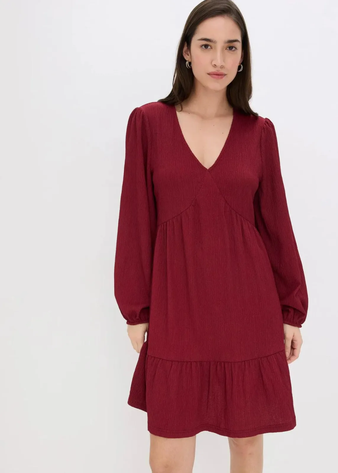 bonprix Bekleidung·Pullover & Strickjacken|Kleider^Jerseykleid pflaumenrot