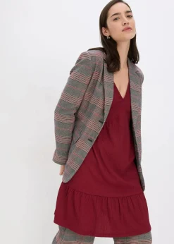 bonprix Bekleidung·Pullover & Strickjacken|Kleider^Jerseykleid pflaumenrot