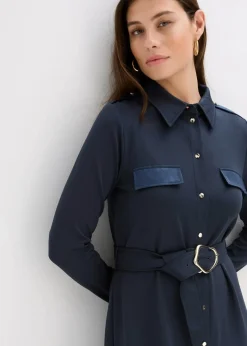 bonprix Bekleidung·Pullover & Strickjacken|Kleider^Jerseykleid nachtblau