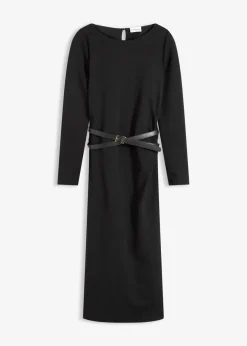 bonprix Bekleidung·Pullover & Strickjacken|Kleider^Jerseykleid schwarz