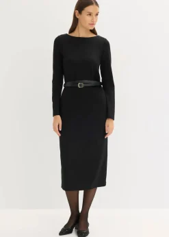 bonprix Bekleidung·Pullover & Strickjacken|Kleider^Jerseykleid schwarz
